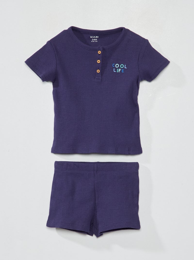 Conjunto de pijama corto - 2 piezas AZUL - Kiabi