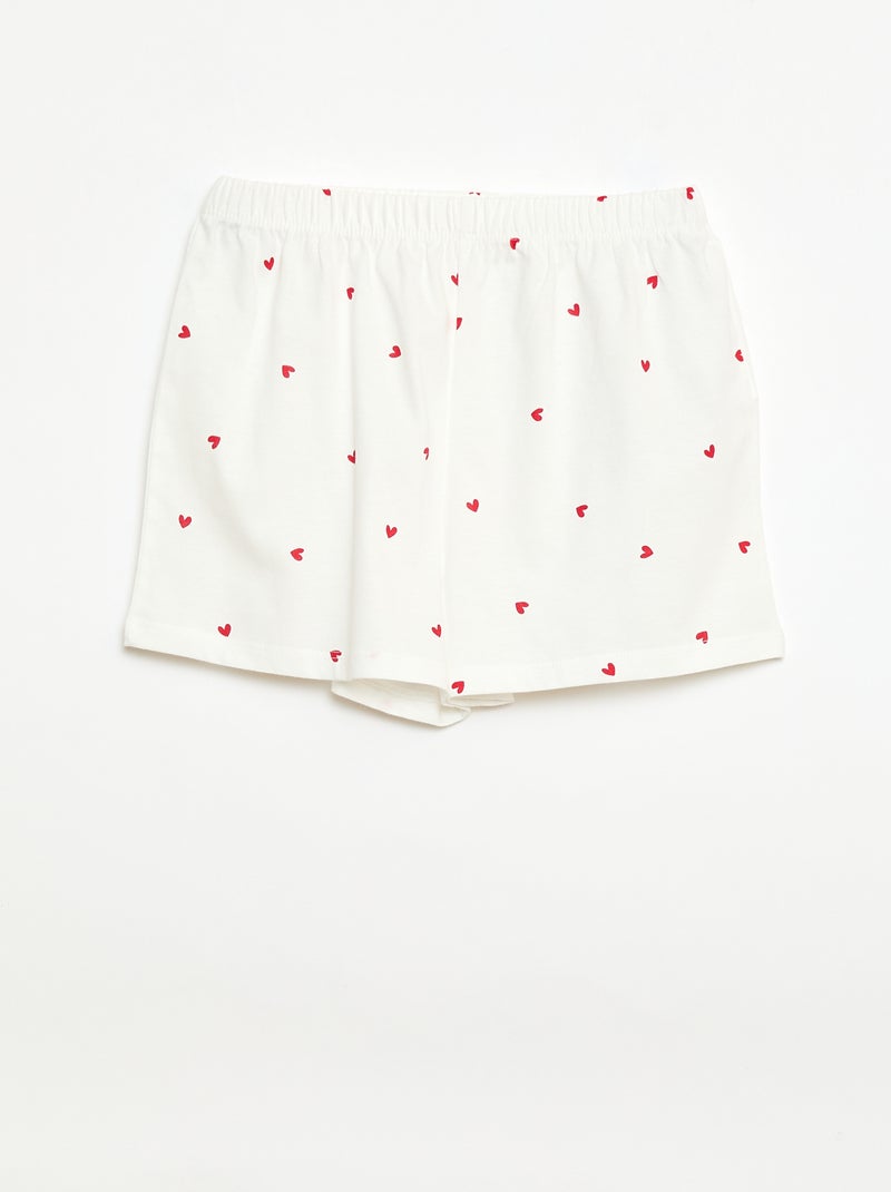 Conjunto de pijama corto - 2 piezas Blanco - Kiabi