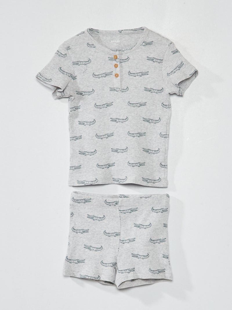 Conjunto de pijama corto - 2 piezas GRIS - Kiabi