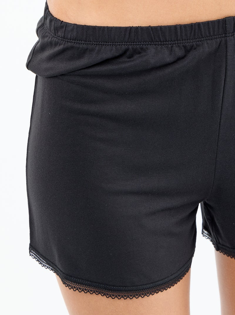 Conjunto de pijama corto - 2 piezas Negro - Kiabi