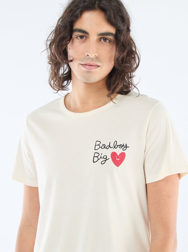 Conjunto de pijama corto 'Agathe Sorlet x Kiabi' - San Valentín Blanco - Kiabi