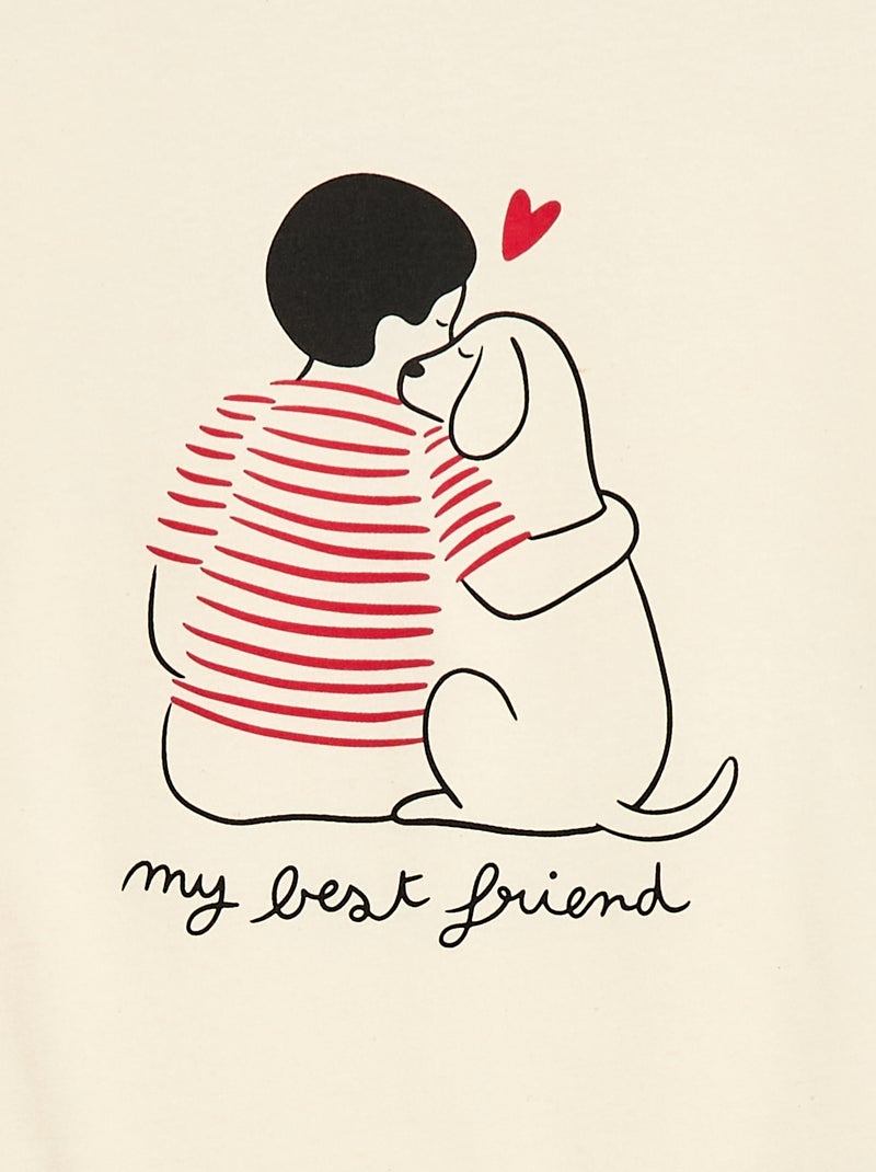 Conjunto de pijama corto 'Agathe Sorlet x Kiabi' - San Valentín Blanco - Kiabi