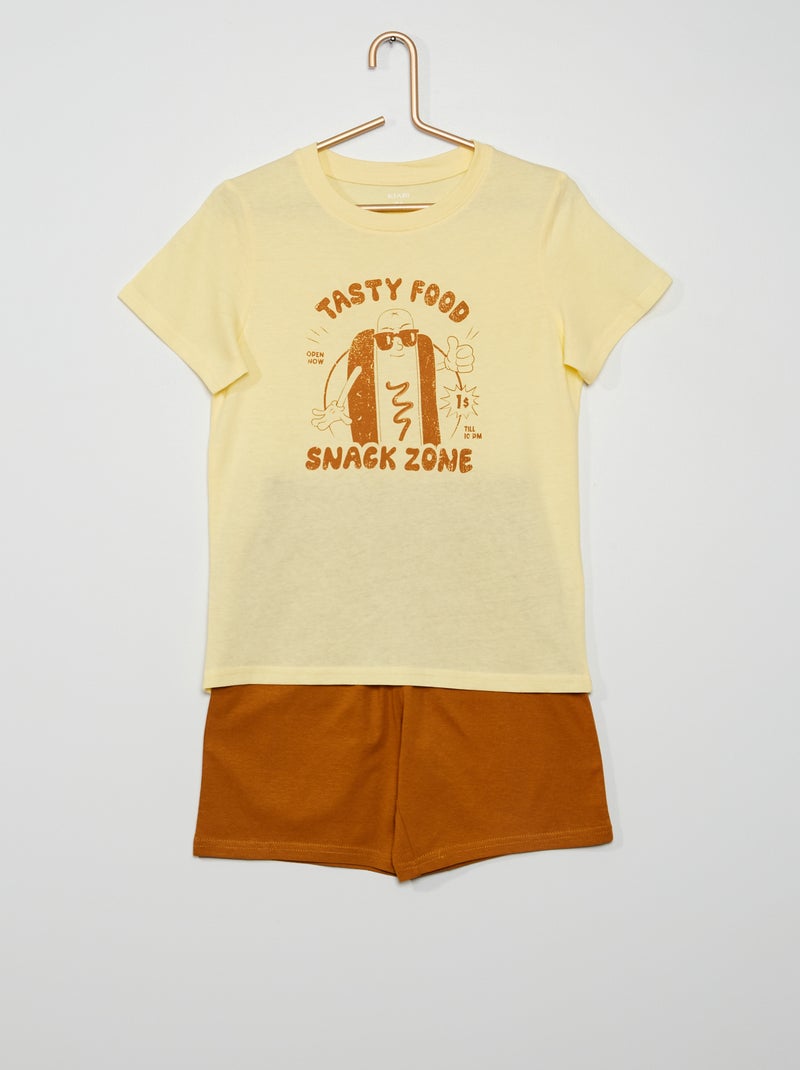 Conjunto de pijama corto AMARILLO - Kiabi
