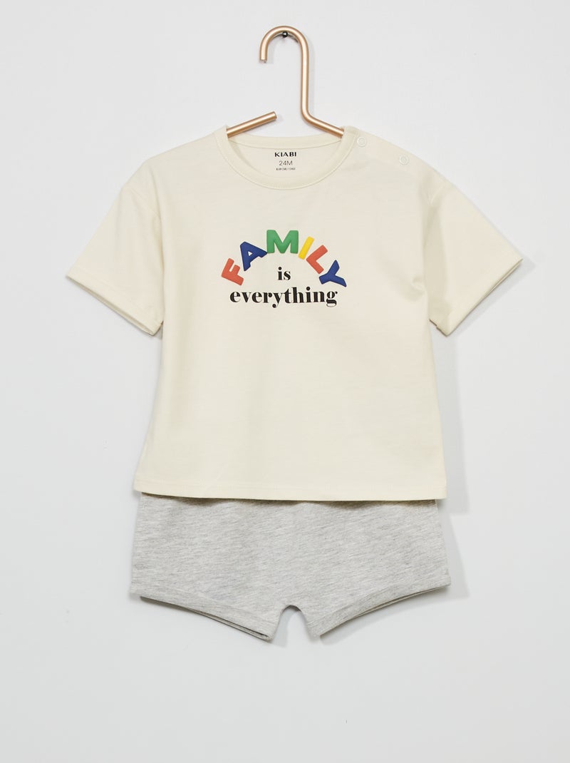 Conjunto de pijama corto BLANCO - Kiabi