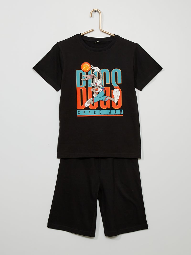 Conjunto de pijama corto 'Bugs Bunny' negro - Kiabi