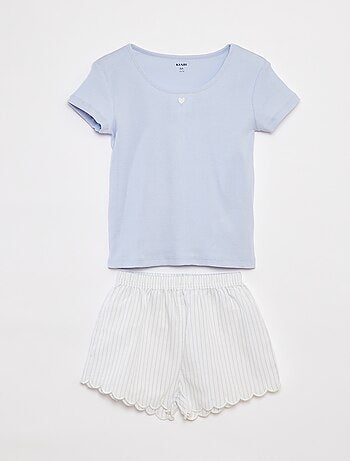 Conjunto de pijama corto + camiseta - 2 piezas