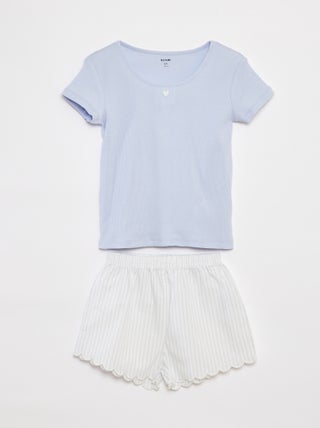 Conjunto de pijama corto + camiseta - 2 piezas