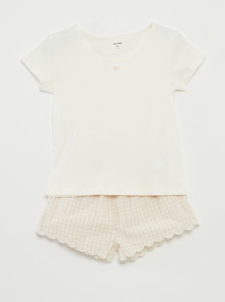 Conjunto de pijama corto + camiseta - 2 piezas