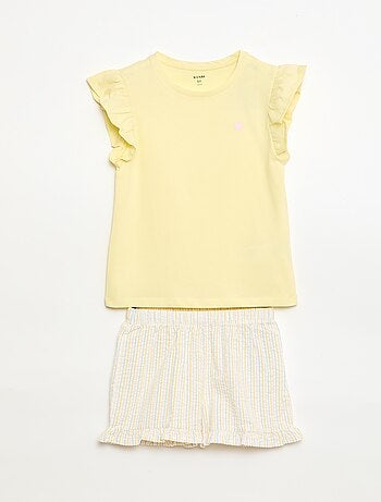 Conjunto de pijama corto camiseta + pantalón corto - 2 piezas