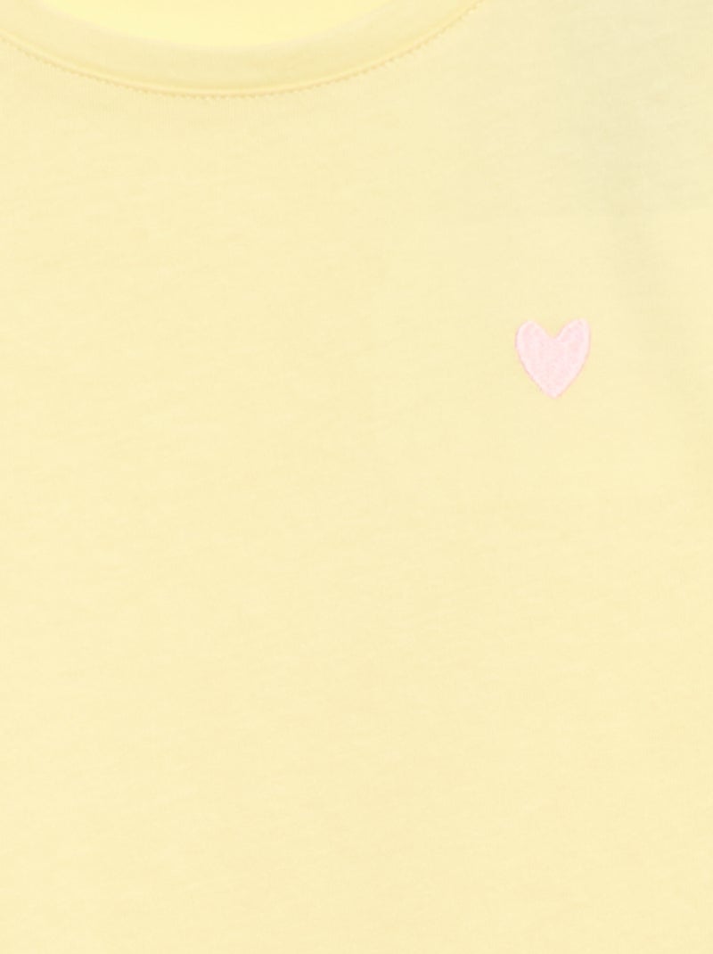 Conjunto de pijama corto camiseta + pantalón corto - 2 piezas Amarillo - Kiabi