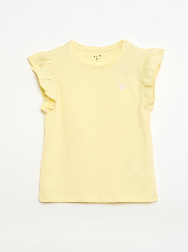 Conjunto de pijama corto camiseta + pantalón corto - 2 piezas Amarillo - Kiabi