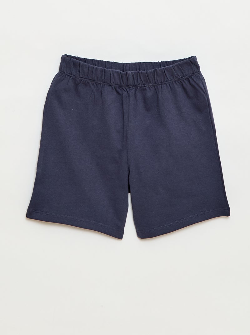 Conjunto de pijama corto camiseta + pantalón corto - 2 piezas Azul - Kiabi