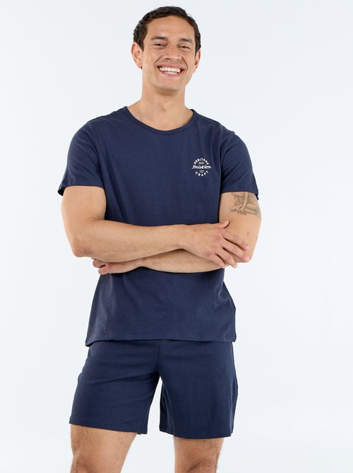 Conjunto de pijama corto camiseta + pantalón corto - 2 piezas - Kiabi