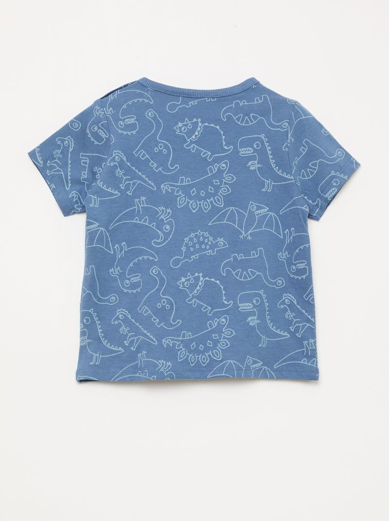 Conjunto de pijama corto camiseta + pantalón corto - 2 piezas Azul - Kiabi