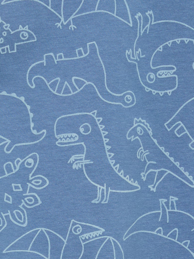 Conjunto de pijama corto camiseta + pantalón corto - 2 piezas Azul - Kiabi