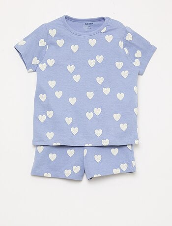 Conjunto de pijama corto camiseta + pantalón corto - 2 piezas