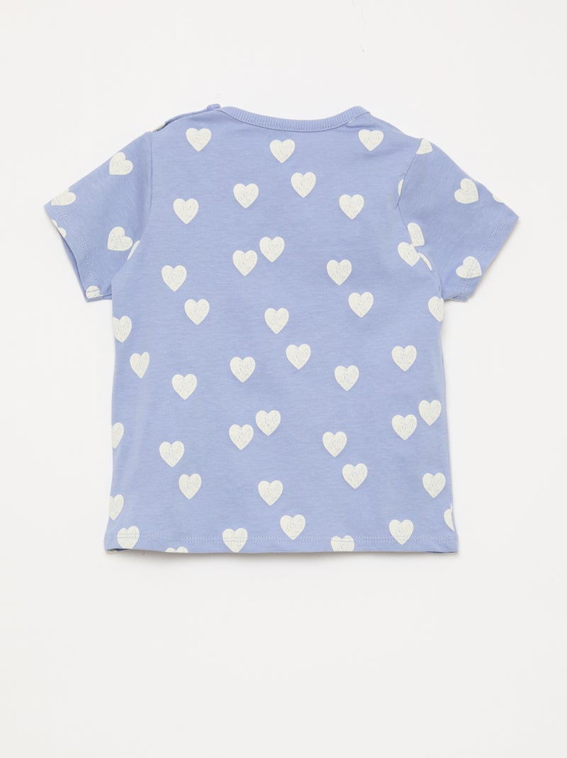 Conjunto de pijama corto camiseta + pantalón corto - 2 piezas Azul - Kiabi