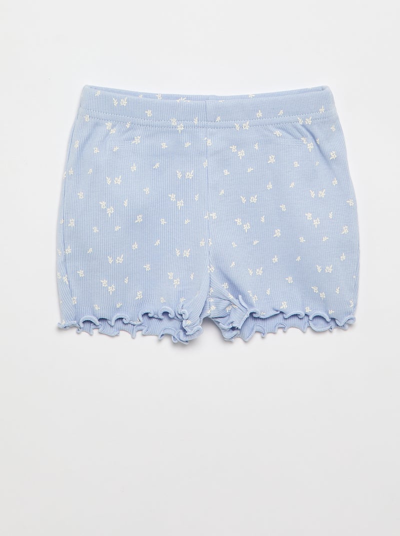 Conjunto de pijama corto camiseta + pantalón corto - 2 piezas Azul - Kiabi