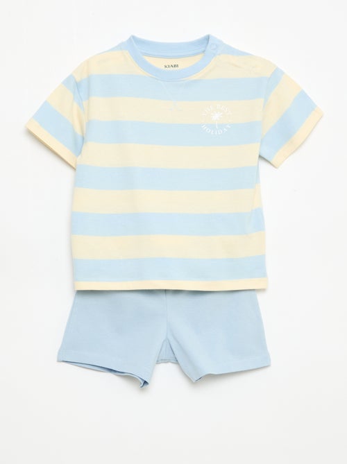 Conjunto de pijama corto camiseta + pantalón corto - 2 piezas - Kiabi