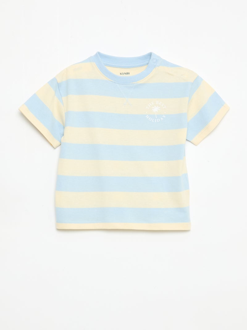 Conjunto de pijama corto camiseta + pantalón corto - 2 piezas Azul - Kiabi