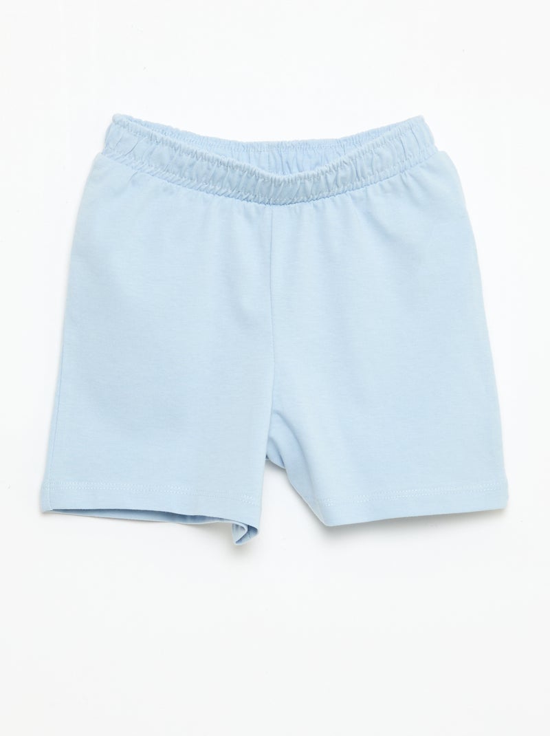 Conjunto de pijama corto camiseta + pantalón corto - 2 piezas Azul - Kiabi