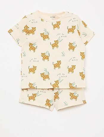 Conjunto de pijama corto camiseta + pantalón corto - 2 piezas