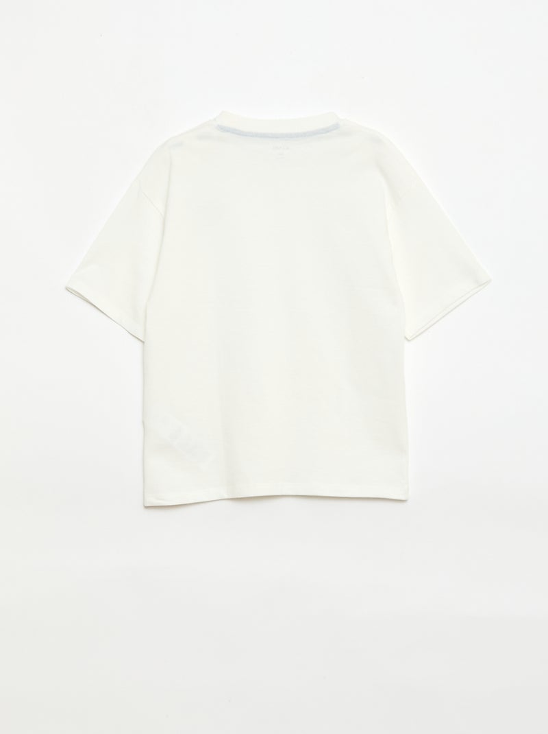 Conjunto de pijama corto camiseta + pantalón corto - 2 piezas Blanco - Kiabi