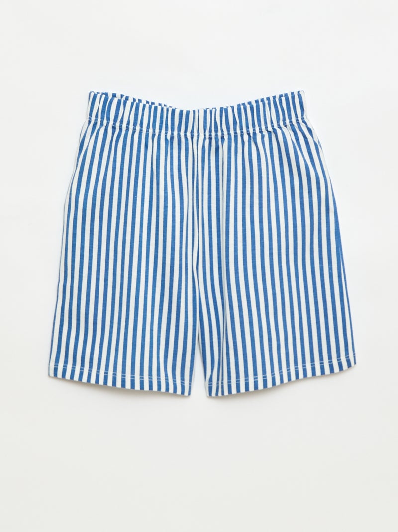 Conjunto de pijama corto camiseta + pantalón corto - 2 piezas Blanco - Kiabi
