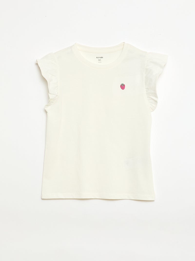 Conjunto de pijama corto camiseta + pantalón corto - 2 piezas Blanco - Kiabi