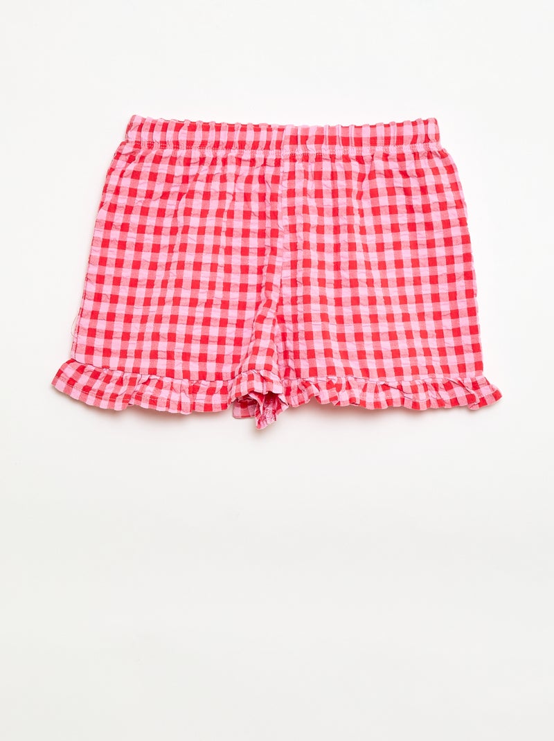 Conjunto de pijama corto camiseta + pantalón corto - 2 piezas Blanco - Kiabi