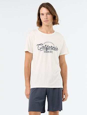 Conjunto de pijama corto camiseta + pantalón corto - 2 piezas
