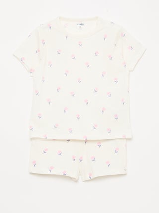 Conjunto de pijama corto camiseta + pantalón corto - 2 piezas