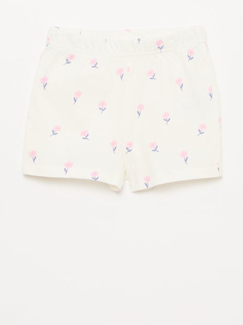 Conjunto de pijama corto camiseta + pantalón corto - 2 piezas - Kiabi