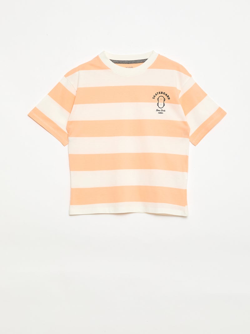 Conjunto de pijama corto camiseta + pantalón corto - 2 piezas Naranja - Kiabi