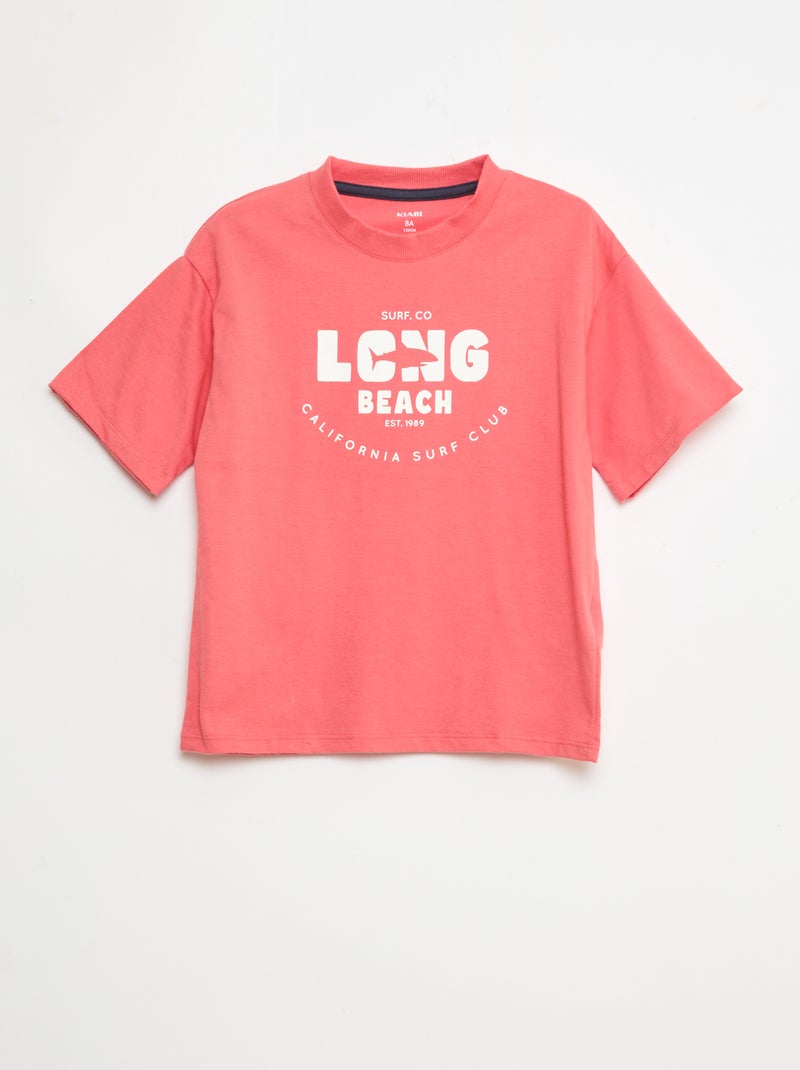 Conjunto de pijama corto camiseta + pantalón corto - 2 piezas Rojo - Kiabi