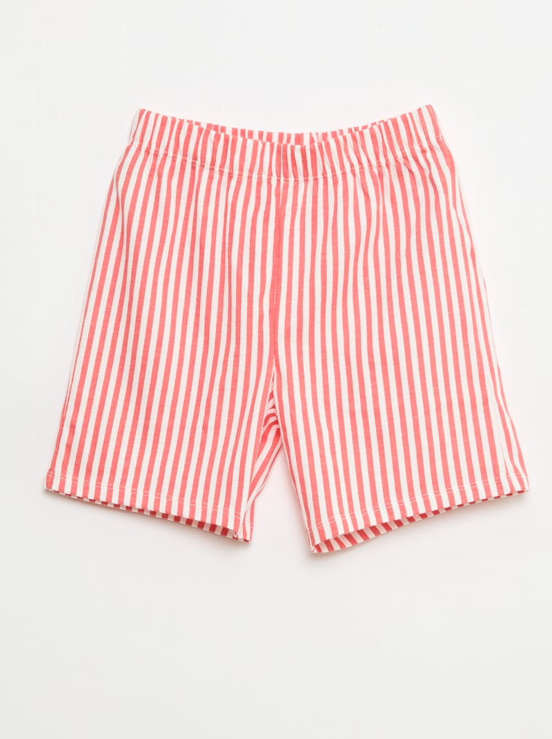Conjunto de pijama corto camiseta + pantalón corto - 2 piezas Rojo - Kiabi