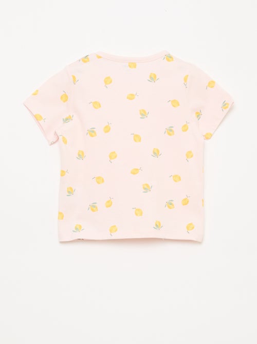 Conjunto de pijama corto camiseta + pantalón corto - 2 piezas - Kiabi