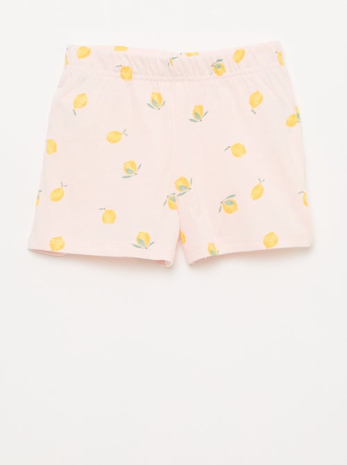 Conjunto de pijama corto camiseta + pantalón corto - 2 piezas - Kiabi