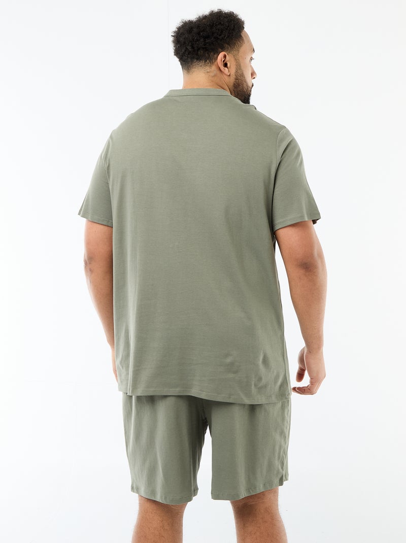 Conjunto de pijama corto camiseta + pantalón corto - 2 piezas Verde - Kiabi