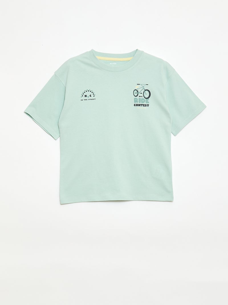 Conjunto de pijama corto camiseta + pantalón corto - 2 piezas Verde - Kiabi