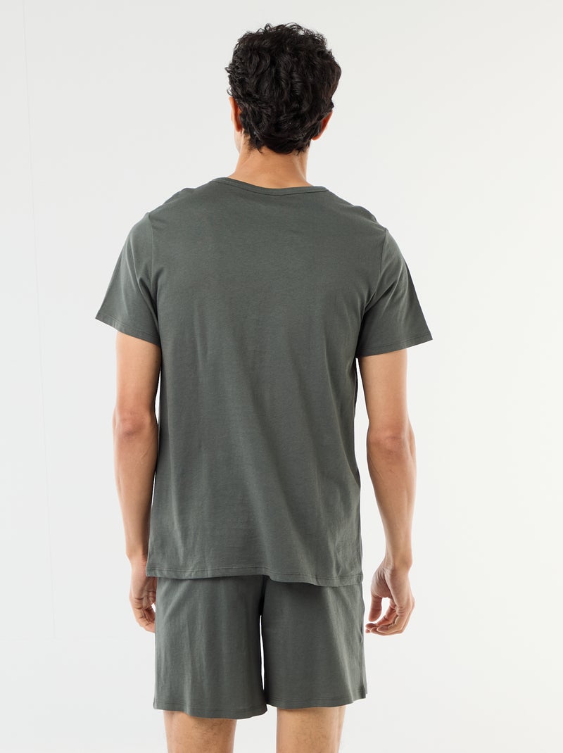 Conjunto de pijama corto camiseta + pantalón corto - 2 piezas Verde - Kiabi