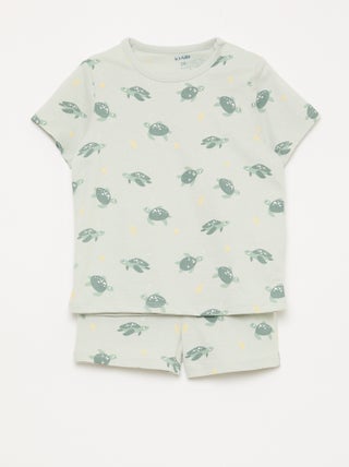 Conjunto de pijama corto camiseta + pantalón corto - 2 piezas