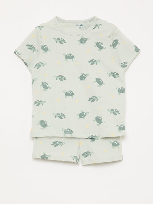 Conjunto de pijama corto camiseta + pantalón corto - 2 piezas - Kiabi