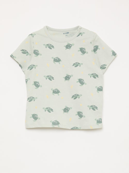 Conjunto de pijama corto camiseta + pantalón corto - 2 piezas - Kiabi