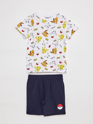 Conjunto de pijama corto + camiseta 'Pokemon' - 2 piezas