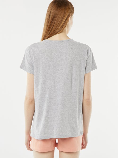 Conjunto de pijama corto con camiseta + short - 2 piezas - Kiabi