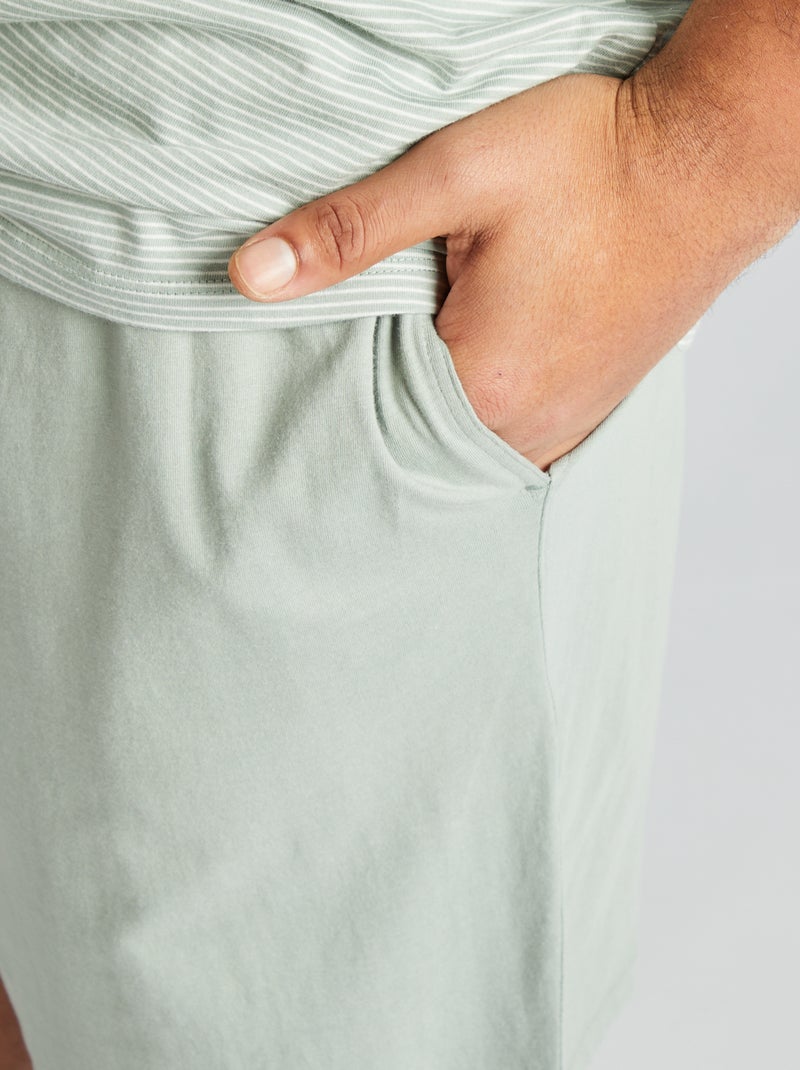 Conjunto de pijama corto con camiseta + short - 2 piezas VERDE - Kiabi