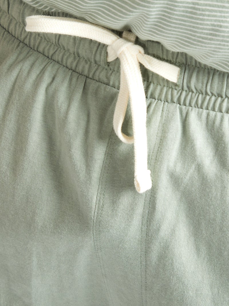 Conjunto de pijama corto con camiseta + short - 2 piezas VERDE - Kiabi