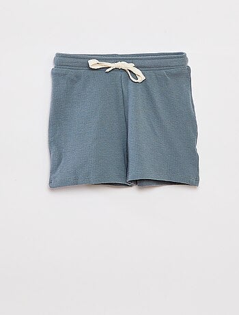 Conjunto de pijama corto con camiseta + short de punto gofrado - 2 piezas