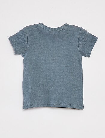 Conjunto de pijama corto con camiseta + short de punto gofrado - 2 piezas